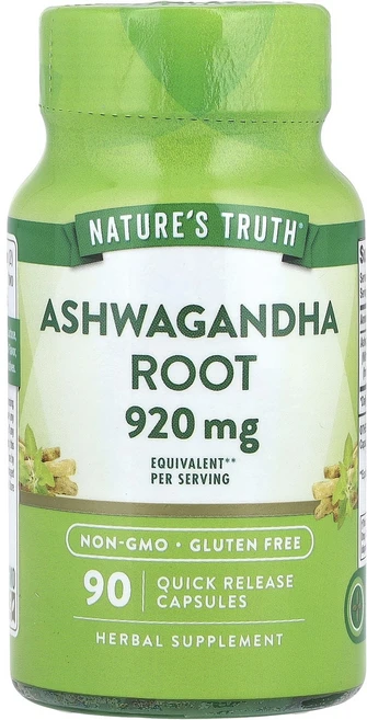 Nature's Truth 아슈와간다 뿌리 920mg 빠른 방출 캡슐 90정(캡슐당 460mg), NaturesTruth아슈와간다뿌리920mg빠른방출캡슐, 1개, 90정 - 쿠팡