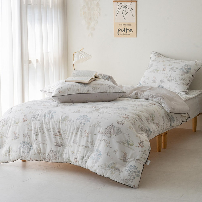 나나베딩 사계절 차렵이불세트 콜라겐 모달 슈퍼싱글 퀸 킹 숲속친구