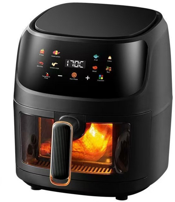 8L Electric Air Fryer Household Intelligent Kitchen Pizza Cooker Oil-Free Toaster Oven Manufacturer, 01 미국, 01 Black
