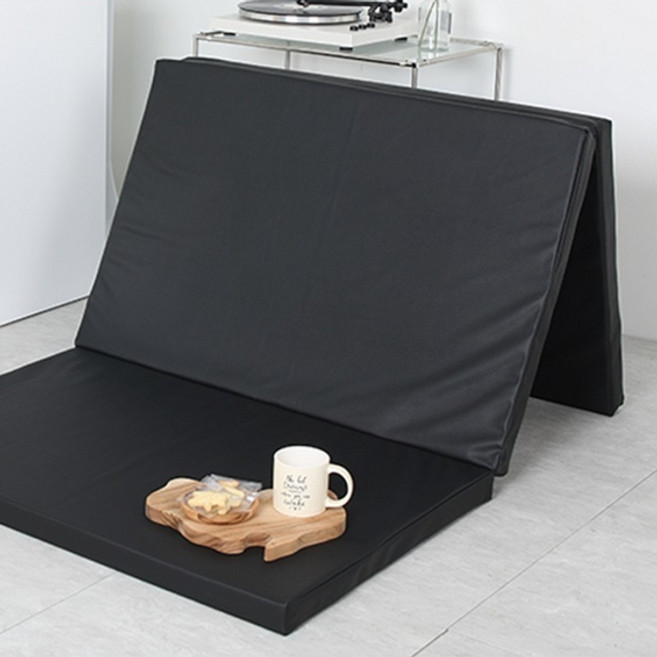 3단 가죽 접이식매트리스 바닥 토퍼 매트 생활방수