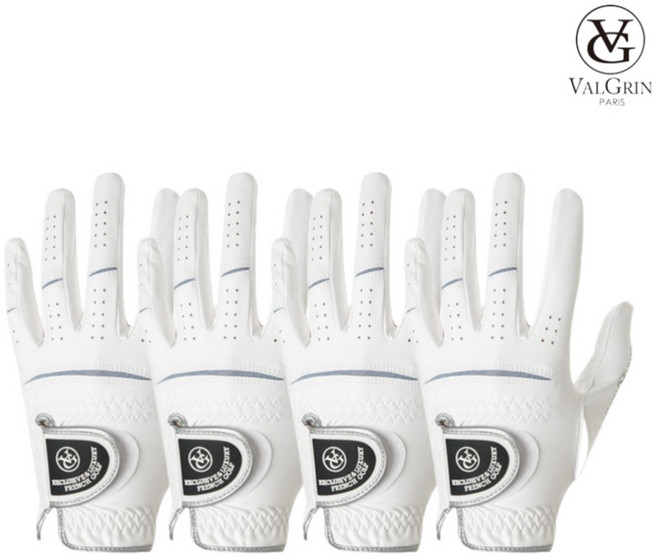 발그린 왼손 골프장갑 맥스킨 남성용 4장세트 극세사 합피 물세탁, 화이트, 4개, 25호 4장세트