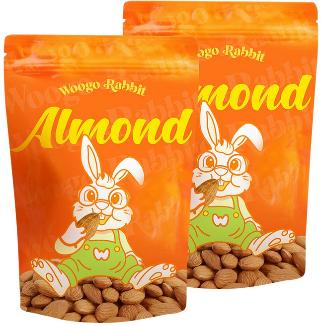 우고래빗 25년 햇 생아몬드 1kg(500gx2), 500g, 2개