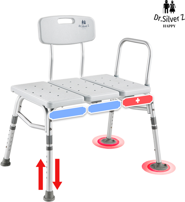 [안전인증] 닥터실버존 노인 목욕의자 환자용 욕실의자, 1개