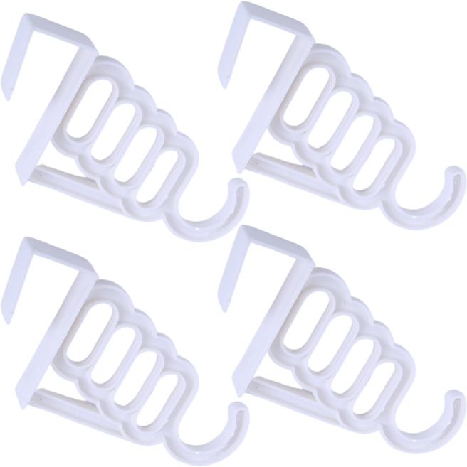 방문 옷걸이 후크 문걸이 긴 도어 행거 건조대, 4개, 화이트