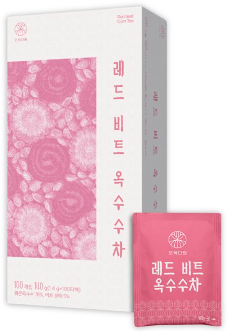 오색다원 레드비트 옥수수차, 1개, 100개입, 1.4g
