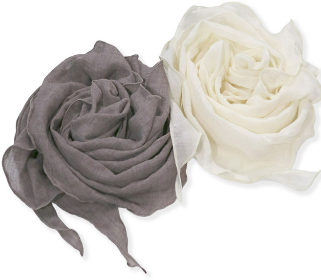 메리앤유 2장세트 웨이브 디테일 코튼 소재 롱삼각 스카프 국산