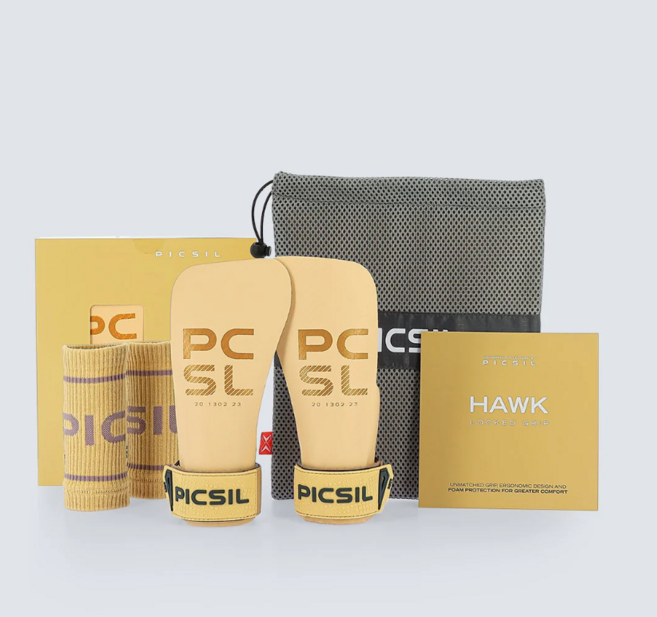 [픽실 공식]픽실 호크 그립 무탄마 토투바 머슬업 크로스핏 노초크 풀업 턱걸이 손목보호대, 옐로우, 1개