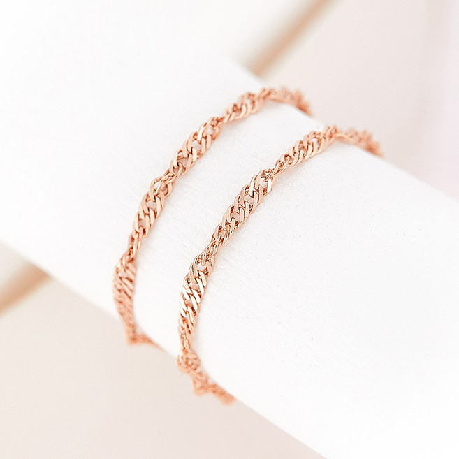 준주얼리 전체 14K 프리앤샤인 로즈골드 체인반지 세련된 디자인