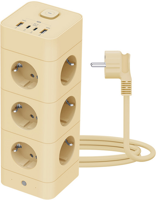 에코너 타워 멀티탭, 3단 16구 / 바닐라베이지, 1개