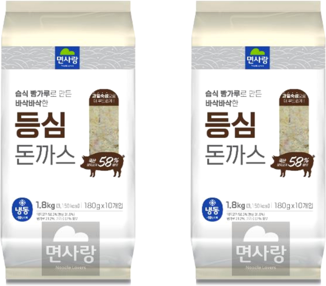 면사랑 등심돈까스, 2개, 1.8kg