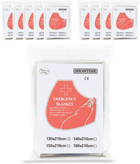 키친9단 비상용 보온 은박담요 체온유지 비닐담요 서바이벌블랭킷 등산 캠핑 구조, 10개, 실버