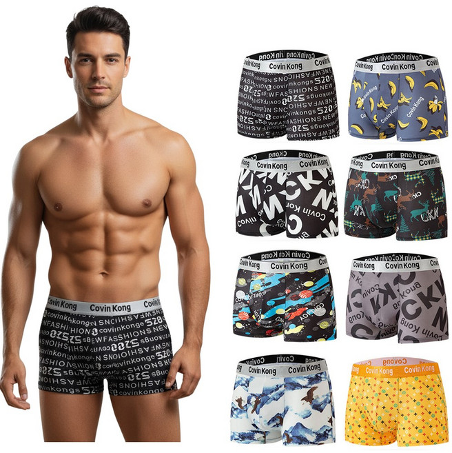 Covin Kong 남성 면 소프트 팬티 선물 고급 드로즈 8종세트 4150