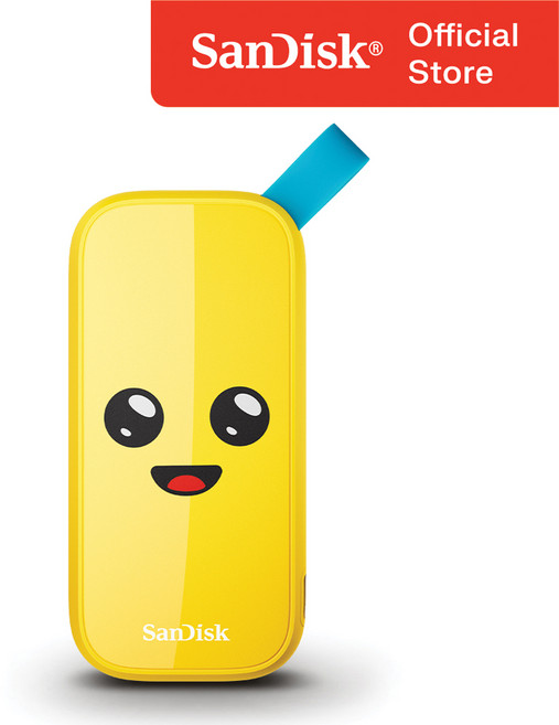 샌디스크 포터블 외장 SSD E30 Fortnite Peely 리미티드 에디션 대용량 고성능, 옐로우, 2TB
