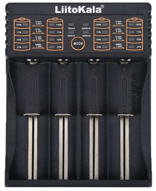 Liitokala 18650 배터리 충전기 KC인증 만능 건전지 자전거 후레쉬 라디오 AA AAA 충전, 4구