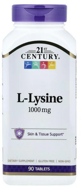 21st Century L-Lysine 1000mg Tablets 21센추리 L-라이신 1000mg 타블렛, 3개, 90정 - 쿠팡