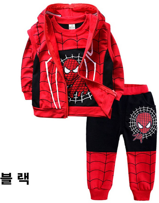 (즐)구르몰 스파이더맨 3PS 상하복세트(후드점퍼 티 바지)