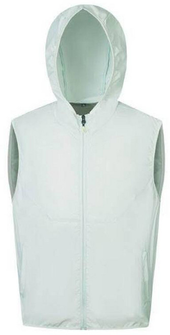 風扇服男風扇衣防曬外套水冷工作服吸濕排汗冰絲涼感外套透氣速乾運動休閒外套夏天大尺碼防曬襯衫薄登山跑步連帽外套, 青灰單衣