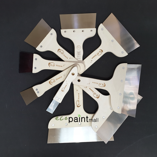 페인트 헤라모음 9개 세트 1호~9호 / 막헤라 우레탄 고무 실리콘헤라 레기 퍼티헤라 등, 1. 퍼티헤라모음1호~9호까지, 1개