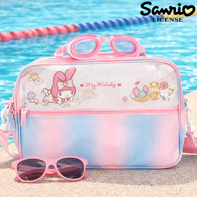 산리오 정품 썸머 유아동 수영가방 여아 비치백 물놀이가방 방수백 워터파크