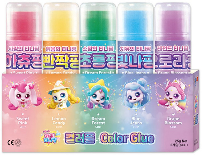 더이안 종이나라 캐치티니핑 비비드컬러풀 25g 5개입 (1세트)