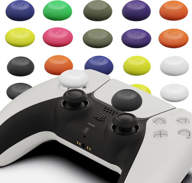 스컬앤코 닌텐도 스위치 프로콘2 PS5 듀얼센스 듀얼쇼크4 스틱커버 썸그립 4P 프로컨트롤러, 블랙, 블랙, 1개