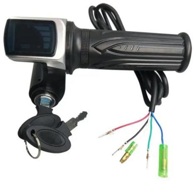 전기 자전거 스쿠터 범용 브러시리스 컨트롤러 가속기 속도 컨트롤러 핸들 바 스로틀 LCD 전기 36v 60v, 4) 48V with lock, 1개