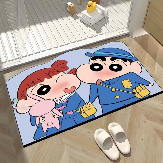 크레용 신짱 미키 수분을 잘 흡수하고 쾌적한 규조토 매트, 남색 교복 짱구, 1개