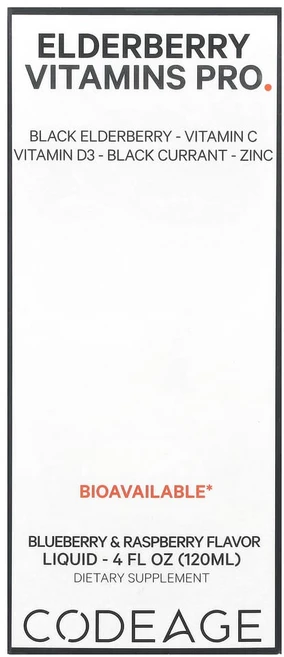 코드에이지 비타민 엘더베리+ 블루베리 및 라즈베리 120ml(4fl oz), 1개, 120ml - 쿠팡