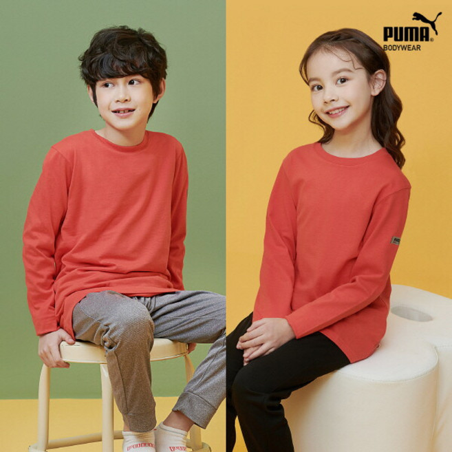 [푸마바디웨어] [푸마](이월)[푸마] 남여 공용 주니어 홈웨어 상의 1종 레드