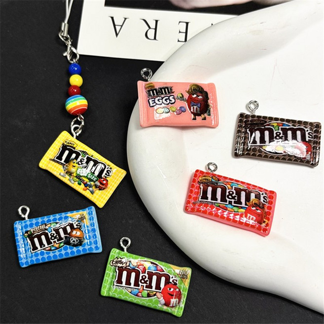 빅 봉지 초코볼 팬던트 키링만들기재료 폰줄 악세사리부자재