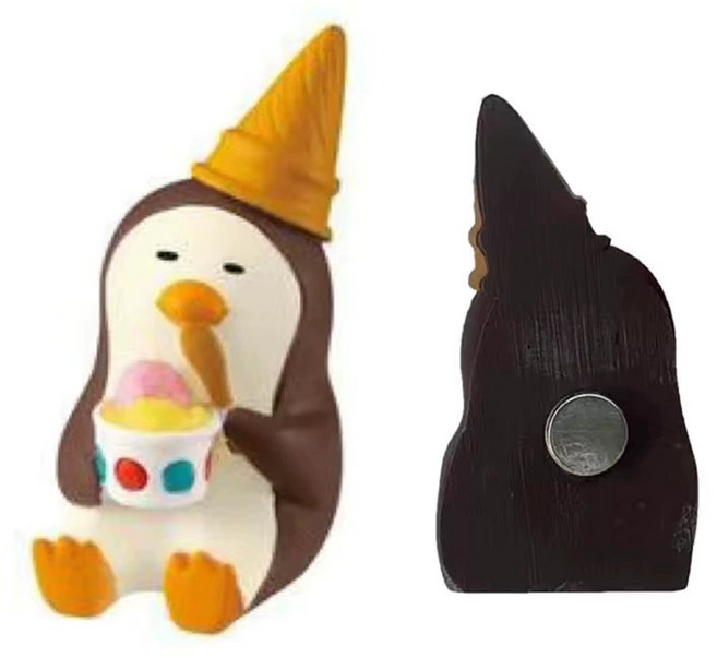 일본식 ZAKKA 귀여운 고양이 입체 냉장고 자석 미니어쳐 피규어 장식품, 27아이스크림 냠 펭귄
