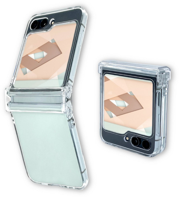 바티잔 Z플립 5 힌지 보호 투명 클리어 슬림 케이스