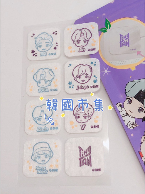 TinyTAN 口罩精油香氛貼 BTS, 無包裝, 1個