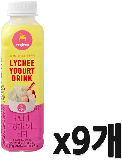 요아정 드링킹요거트 리치, 9개, 500ml