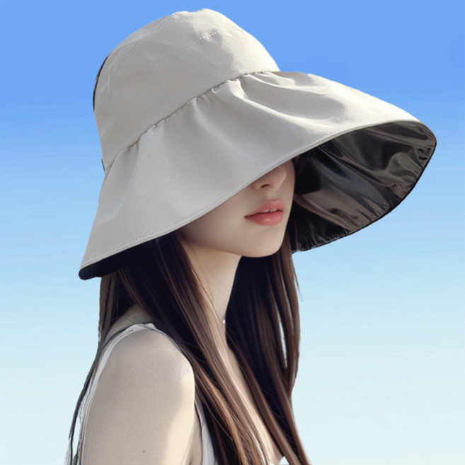 보보니 UV 자외선 차단 챙넓은 햇빛가리개 여름 바캉스 모자