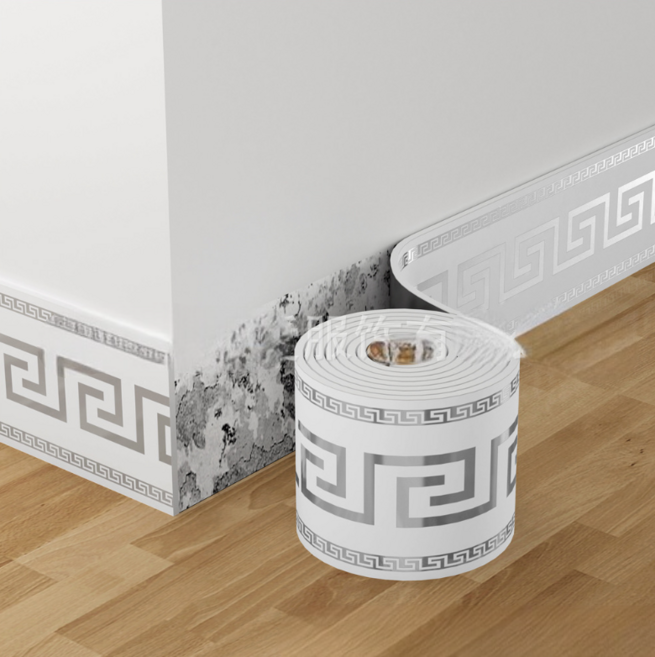 더퍼몰 셀프 인테리어 바닥 몰딩 스티커 시트지 10cm x 5m, 1개, 옵션A (S무늬)