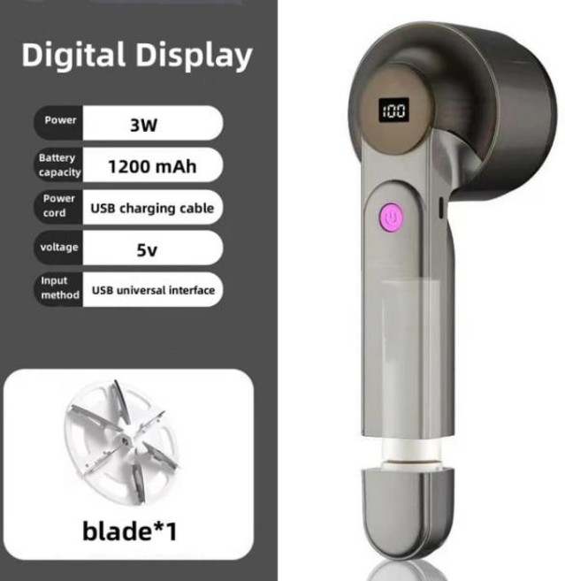 의류용 전기 린트 제거기 보풀 펠렛 제거기 휴대용 충전 스웨터 직물 면도기 의류 면도기, 01 Gray 1 blade, 1.Gray 1 blade