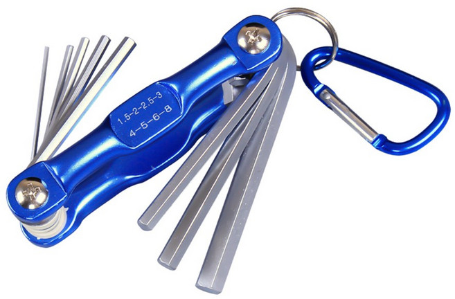 주니지니네 휴대용 만능 육각 렌치 8종 세트 키링 G9, 1개