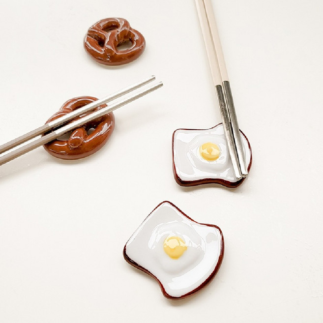 도자기 숟가락 받침 수저 받침 바게트 식빵 프레첼, 1개