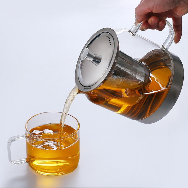 1.5L 베이직 인덕션 글라스 팟 주전자 티포트, 1개