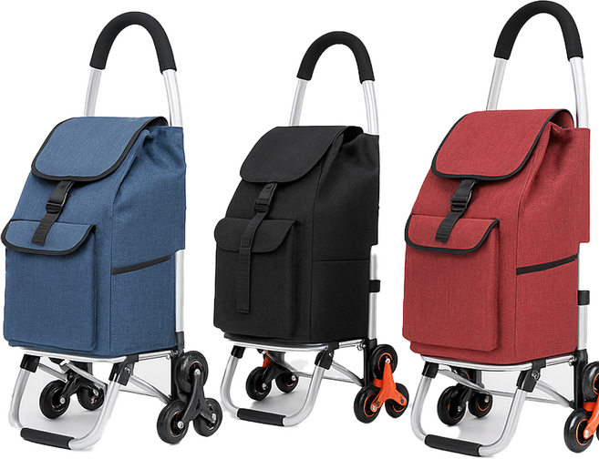 삼발이 마트장바구니 장보기카트 접이식손수레 폴딩쇼핑카트 바퀴달린 장바구니, 1개, 블랙