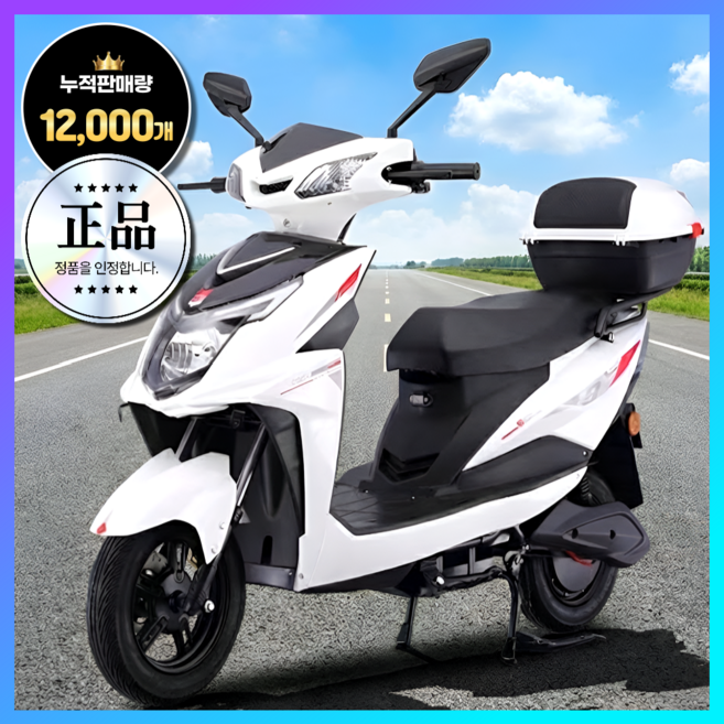 로지바이크 고출력 전기오토바이 바이크 스쿠터 전동 충전식 추천 소형 미니 고성능, White, 기본형 모델 / 22A_60V