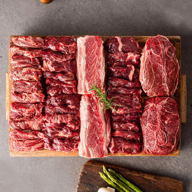 고기는 고기고 육즙가득 소고기 모듬팩 안창살+갈비살+토시살+우삼겹, 2개, 1kg