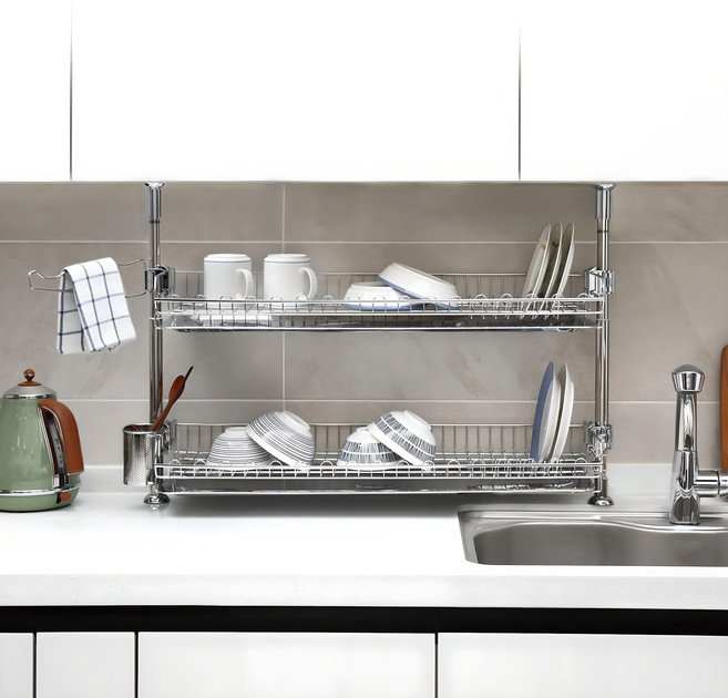 아이넥스 원터치 기둥식 식기건조대 800A, 2단, 1개