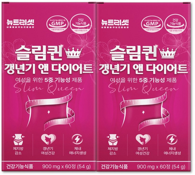 뉴트리셋 여성 갱년기 다이어트 체지방 감소 카테킨 중년 복부지방 뱃살 내장지방 관리 보조제, 2개, 60정