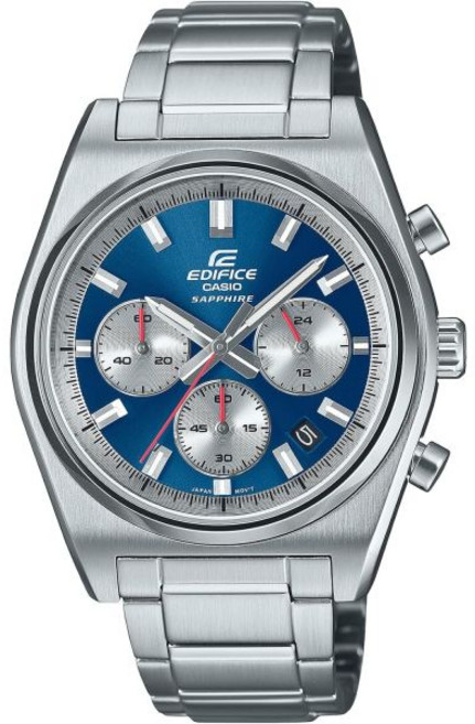 Casio 카시오 EFB-730D 시리즈 | 남성용 디지털 시계 (Silver/Blue) 100WR 1-Sec 크로노그래프 데이트 디스플레이 남자용 캐주얼손목시계 471636