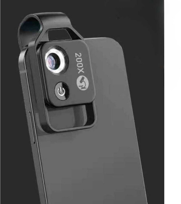 핸드폰 망원 렌즈 공연 관람 촬영 자연 관찰 확대경, 100배 LED 조명 링 검정, 1개