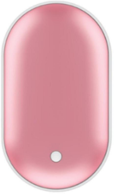 USB 충전식 보조배터리 휴대용 손난로 장시간 유지 전기 핫팩 5000mAH, 로즈골드