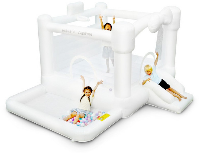 바운스브라더스 2097A 화이트 리본점프 에어바운스, 1개