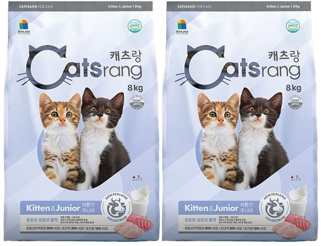 캐츠랑 키튼 고양이 사료, 닭, 8kg, 2개